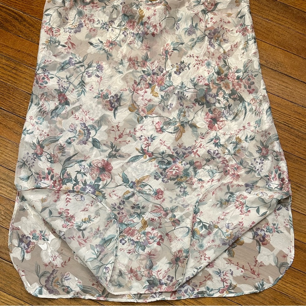 Vintage 80s 90s Angelique Sheer Pastel Floral Sexy Babydoll Nightgown Size Med - Picture 3 of 10